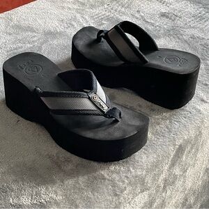 Vintage 90s Y2K Reef Platform Flip Flop Thong Sandals Size 7
